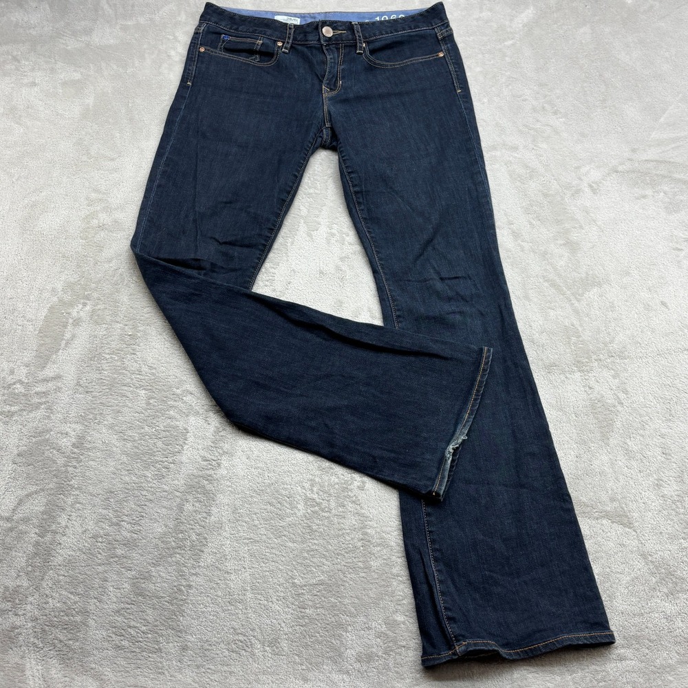 Gap 1969 Curvy Flared Jeans Women's 28/6R Dark Blue Indigo Indie Boho Y2K Denim
